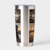 ブラックラボダック狩りマーシュ迷彩柄アウトドアドッグ 保温保冷タンブラー (右面)