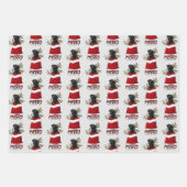 ブラックラボドッグインホリデー抱き枕 ラッピングペーパーシート (正面2)