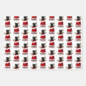 ブラックラボドッグインホリデー抱き枕 ラッピングペーパーシート (正面)