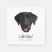 ブラックラボドッグウェディングパーティカスタムーカクテルナプキン スタンダードカクテルナプキン (正面)