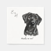 ブラックラボドッグウォーター結婚カラーのカクテルナプキン スタンダードカクテルナプキン (正面)