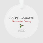 ブラックラボドッグクリスマスサンタハットホリーノエル文字 オーナメント (裏面)