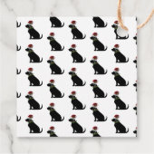 ブラックラボドッグクリスマスサンタハットホリーモダンおもしろい フェイバータグ (裏面)