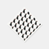 ブラックラボドッグクリスマスサンタハットホリーモダン スタンダードカクテルナプキン (角)
