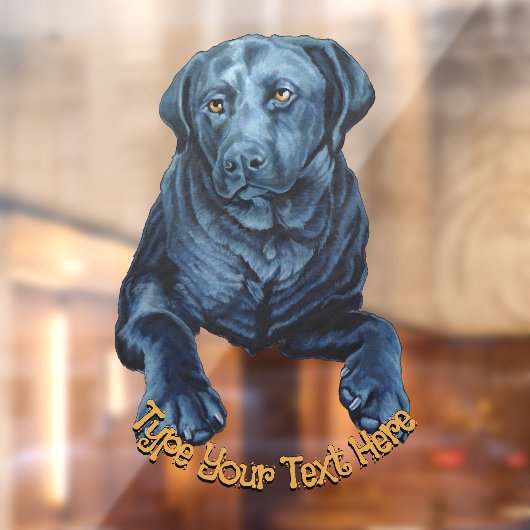 ブラックラボドッグデカールカスタムドッグアートウィンドウにしがみつく ウィンドウサイン (シート2)