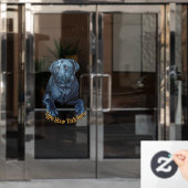 ブラックラボドッグデカールカスタムドッグアートウィンドウにしがみつく ウィンドウサイン (オフィスドア)