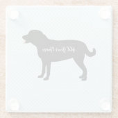 ブラックラボドッグパーソナライズされた名 ガラスコースター (裏面)