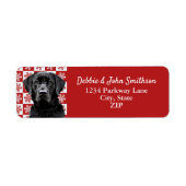 ブラックラボドッグ差出人住所アニマルクリスマス ラベル (正面)