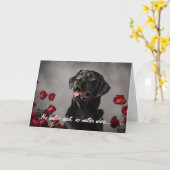 ブラックラボバレンタインデー カード (黄色い花)