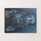 ブラックラボパズルパーソナライズされたドッグアートパズル ジグソーパズル (横)