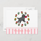 ブラックラボパピーと赤いハートフローラ ポストカード (正面/裏面)