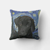 ブラックラボパピースターリーナイトバンインスパイアゴッホ クッション (裏面)