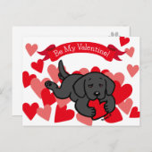 ブラックラボパピーチューインバレンタイン シーズンポストカード (正面/裏面)