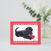 ブラックラボパピーバレンタインデーのカード シーズンポストカード (スタンド正面)