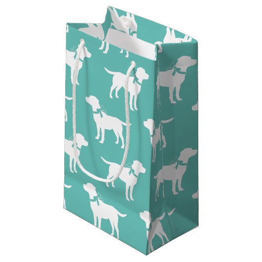 ブラックラボパピーラブラドール犬 スモールペーパーバッグ (正面アングル)