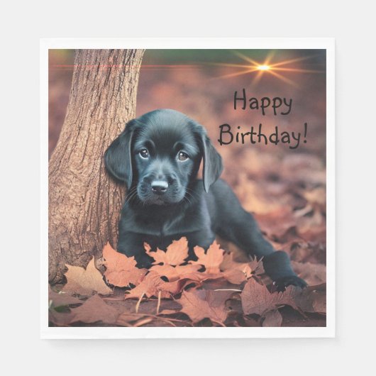 ブラックラボパピー スタンダードランチョンナプキン (正面)