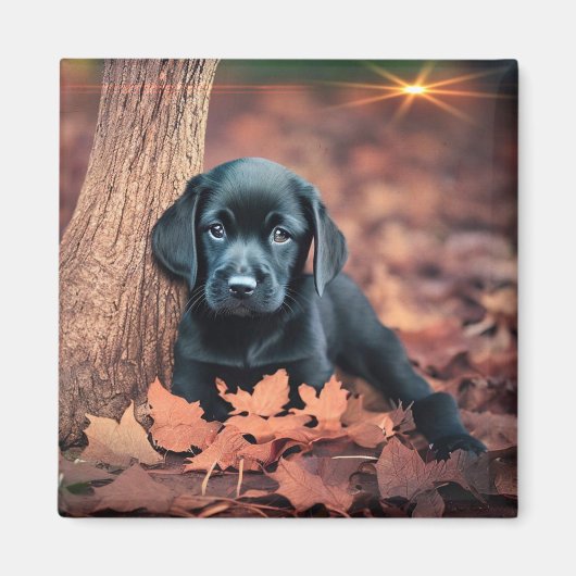 ブラックラボパピー マグネット (正面)