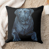 ブラックラボピローブルードッグアートピロー&ギフト クッション (ブランケット)
