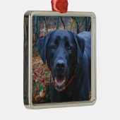 ブラックラボファインアート絵画ズ・オブ・狩り・ドッグ メタルオーナメント (右)