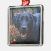 ブラックラボファインアート絵画ズ・オブ・狩り・ドッグ メタルオーナメント (左)