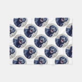 ブラックラボヘッド フリースブランケット (正面(横))