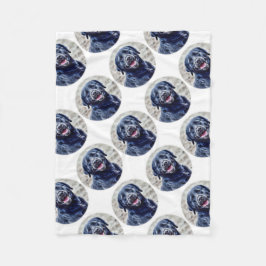 ブラックラボヘッド フリースブランケット