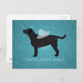 ブラックラボペット記念悔やみや弔慰ペットロスデザイン ポストカード (正面/裏面)