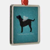 ブラックラボペット記念悔やみや弔慰ペットロスデザイン メタルオーナメント (右)