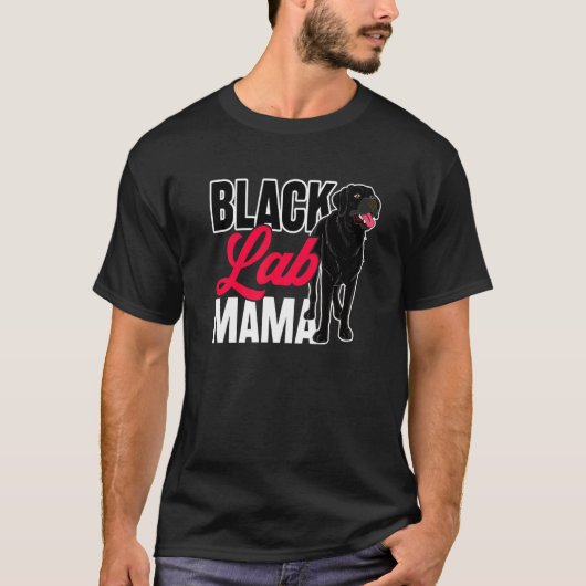 ブラックラボママアニマルペットモーミー犬のオーナーブラックラ Tシャツ (正面)