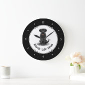 ブラックラボママ(ラブラドールリトリーバマ)かわいい犬 ラージ壁時計 (ホーム)