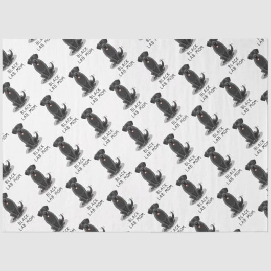 ブラックラボママ(ラブラドールレトリバーママ)かわいい犬 薄葉紙 (正面)