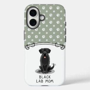 ブラックラボママ(ラブラドールレトリバーママ)かわいい犬 iPhone 16ケース