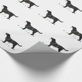 ブラックラボメリークリスマスデザイン ラッピングペーパー (角)