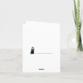 ブラックラボメリークリスマスラブラドールかわいいサンタドッグ シーズンカード (裏面)