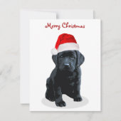 ブラックラボメリークリスマスラブラドールサンタドッグ シーズンカード (正面)