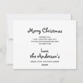 ブラックラボメリークリスマスラブラドールサンタパピードッグ シーズンカード (裏面)