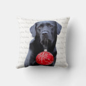 ブラックラボメリークリスマス – かわいいラブラドール犬 クッション (裏面)