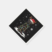 ブラックラボラブラドールクリスマスツリーライトパジャマドッグ スタンダードカクテルナプキン (角)