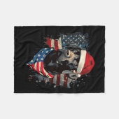 ブラックラボラブラドールヴィンテージサンタクリスマスパジャマ フリースブランケット (正面(横))