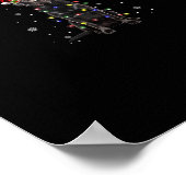 ブラックラボラブラドール犬のクリスマスライトクリスマスサンタ ポスター (角)