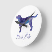 ブラックラボ水彩 ラウンド壁時計 (傾斜)