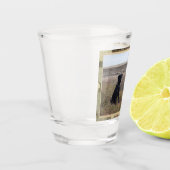 ブラックラボ狩りドッグ迷彩柄トリム ショットグラス (左)