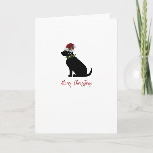 ブラックラボ クリスマス シルエット ファン モダン カード (正面)
