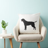 ブラックラボ – ラブラドールリトリバーのシルエット クッション (椅子)
