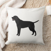 ブラックラボ – ラブラドールリトリバーのシルエット クッション (ブランケット)