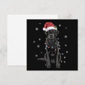 ブラックラボ ラブラドール クリスマスツリー ライト パジャマ 犬 シーズンカード (正面/裏面)