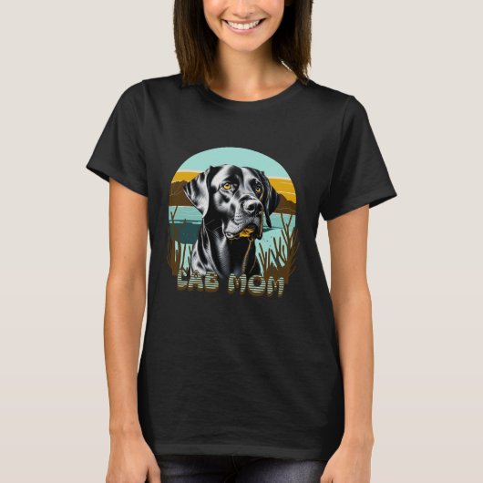 ブラックラボ |ラボ母の犬の恋人 Tシャツ (正面)