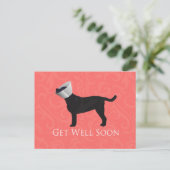 ブラックラボGet Well Soonデザイン ポストカード (スタンド正面)