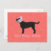 ブラックラボGet Well Soonデザイン ポストカード (正面/裏面)