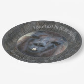 ブラックラマ顔ファームアニマルパーソナライズされたパーティー ペーパープレート (アングル)